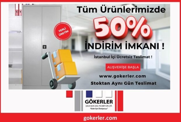 Metal Dosya Dolabı Ve Metal Raflı Dolap